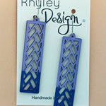 Wooden Boxed Grid Statement Earrings