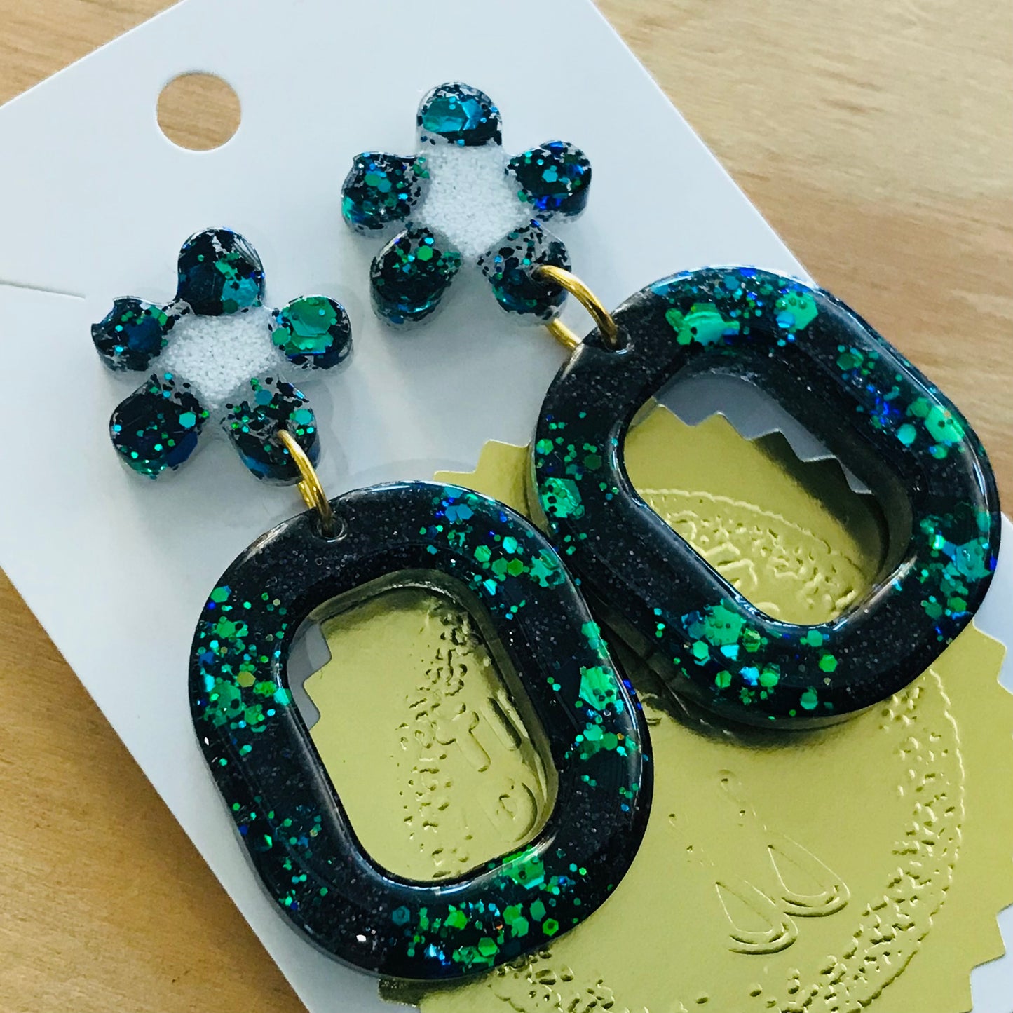 Novelty Resin Sparkle Dangles Earrings