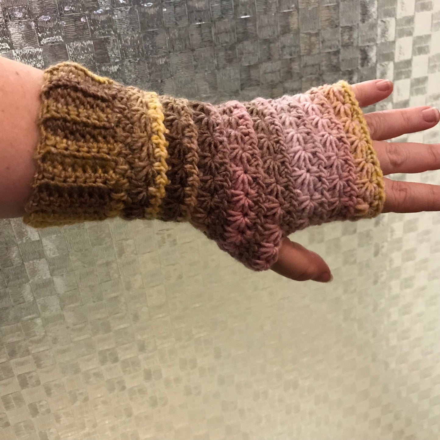 Crochet fingerless gloves - various colours