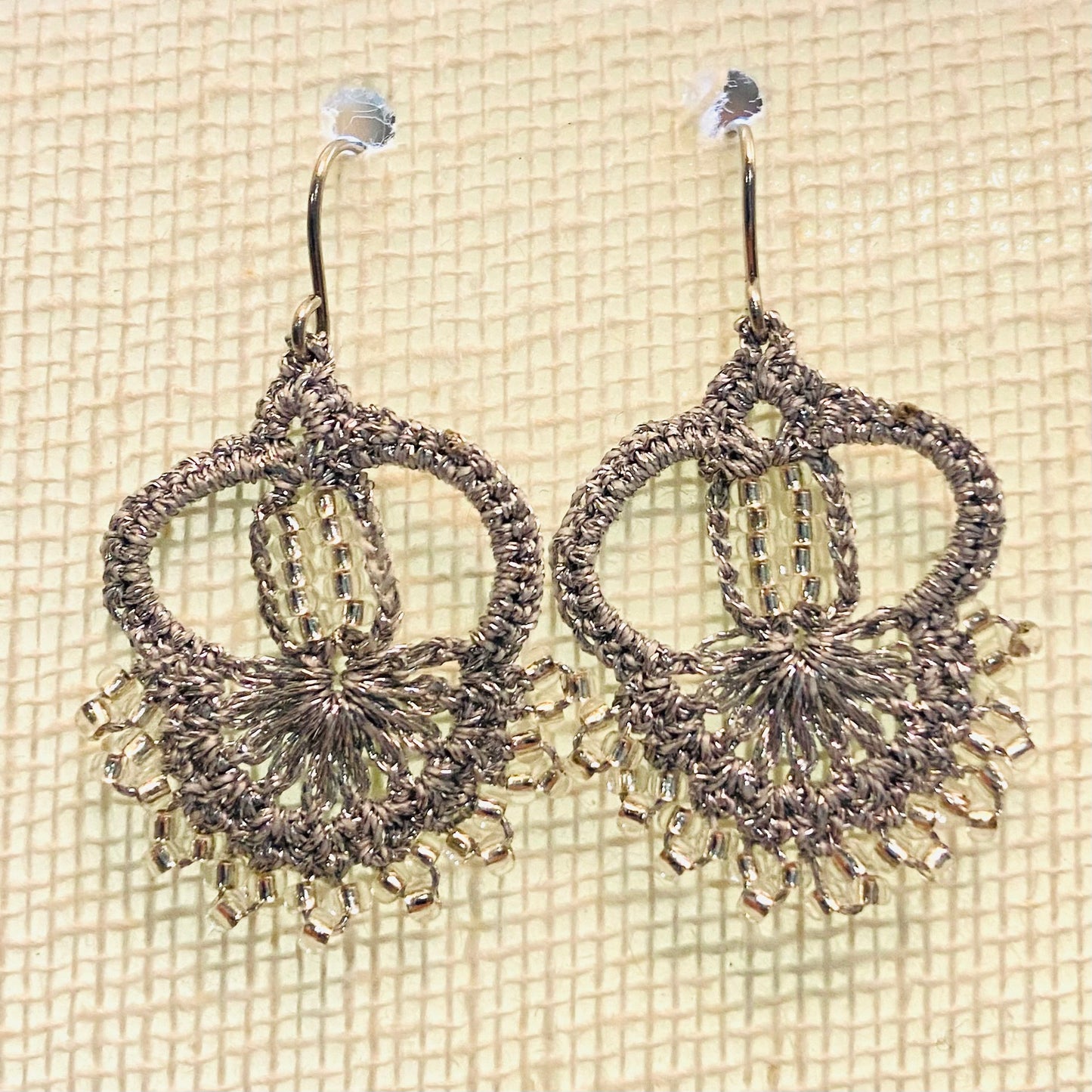 Handcrafted Crochet Earrings - Persian Style with Bead Detail