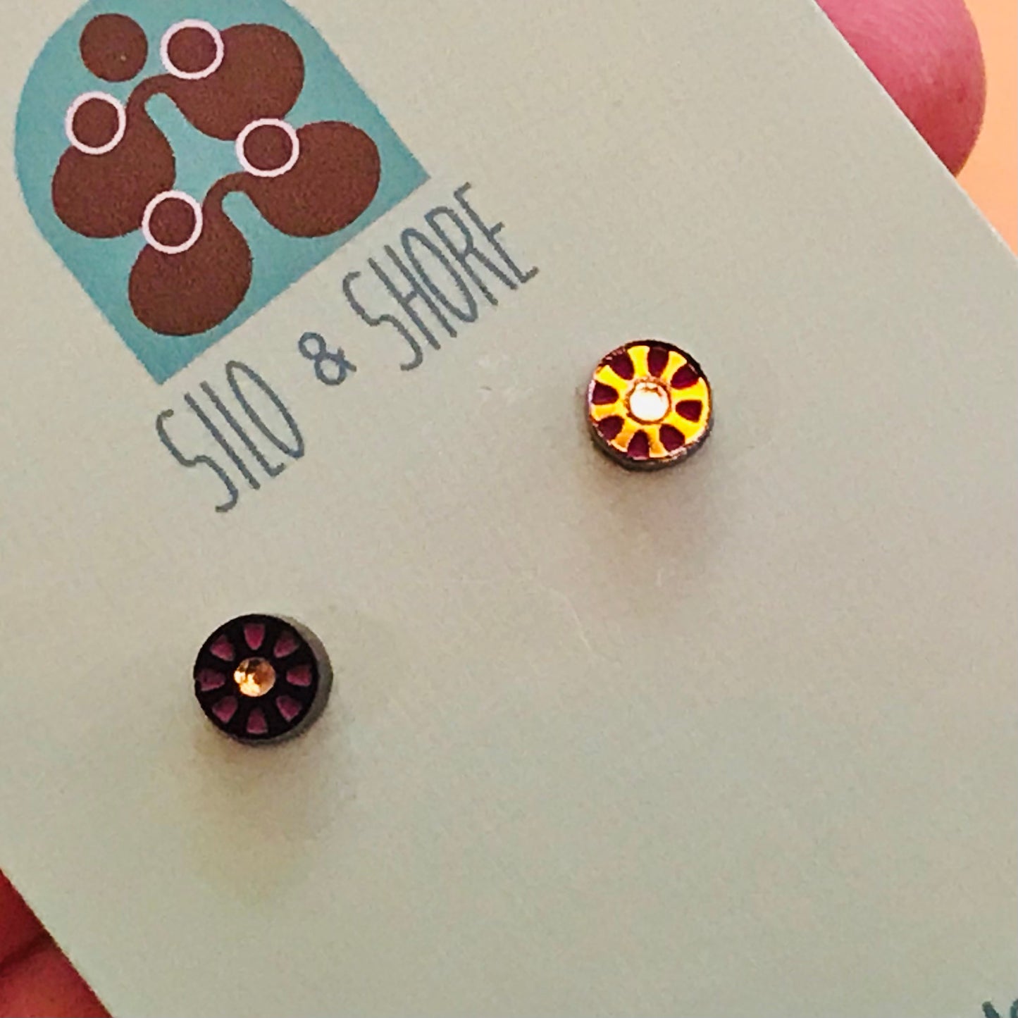 Art Deco Acrylic Earrings - Micro Studs