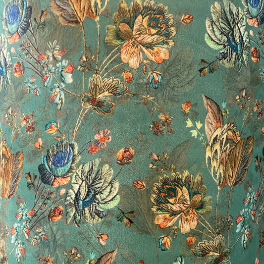 Custom Lamp Shade only - Sage Floral Velvet