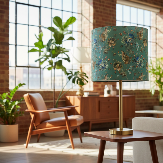 Custom Lamp Shade only - Sage Floral Velvet