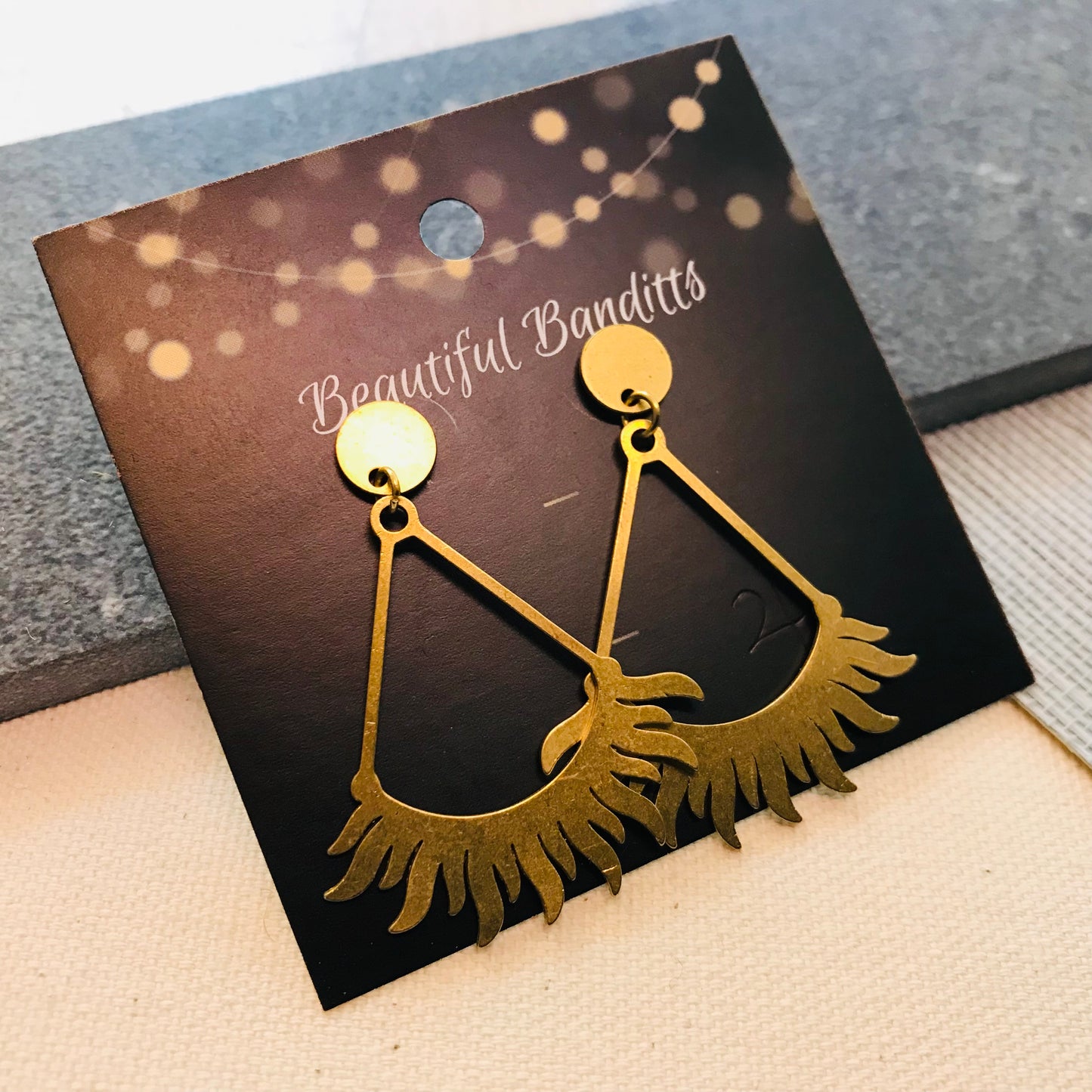 Mixed Metal and Resin Earrings - small