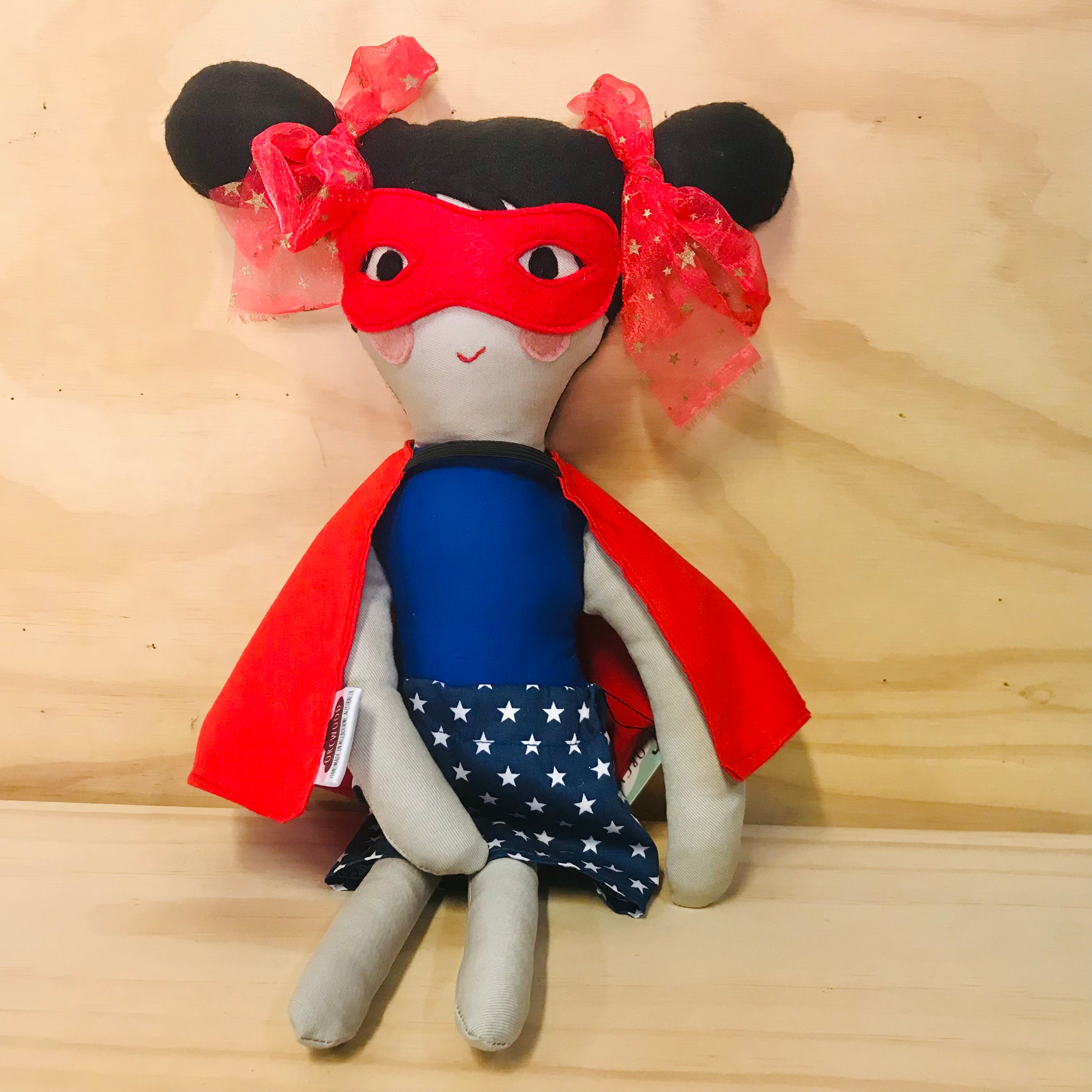 Handmade One-Of-A-Kind Superhero Cloth Doll