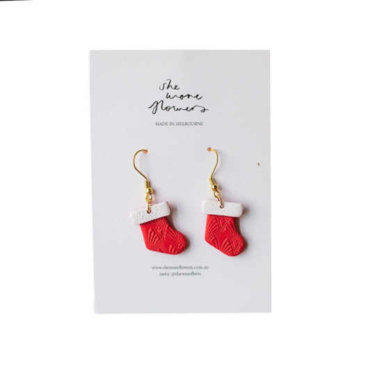 Christmas Polymer Clay Earrings - Stockings