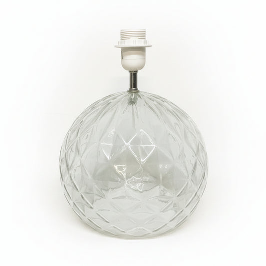 Lamp Base Only - Wide Clear Glass Ball Table Lamp