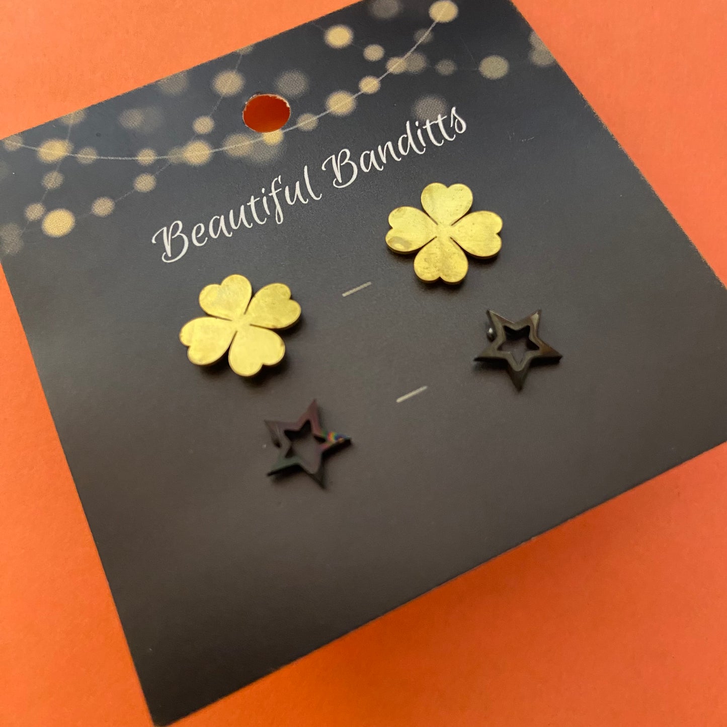 Mixed Metal Stud Earrings - Duo Set