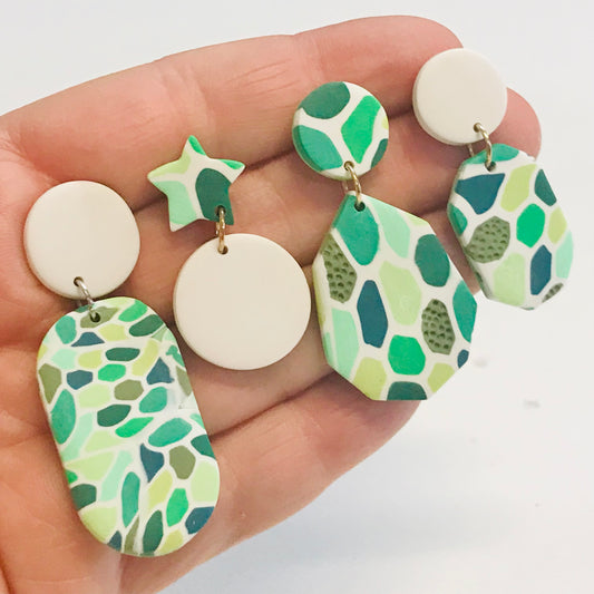Handmade Polymer Clay Earrings - Jungle