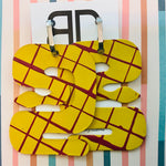 Hand painted leather bold statement earrings - The Snake