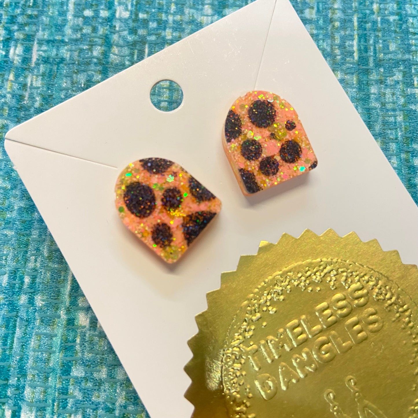 Novelty Resin Sparkle Stud Earrings