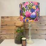 Ornate Lamp with Retro Floral Shade