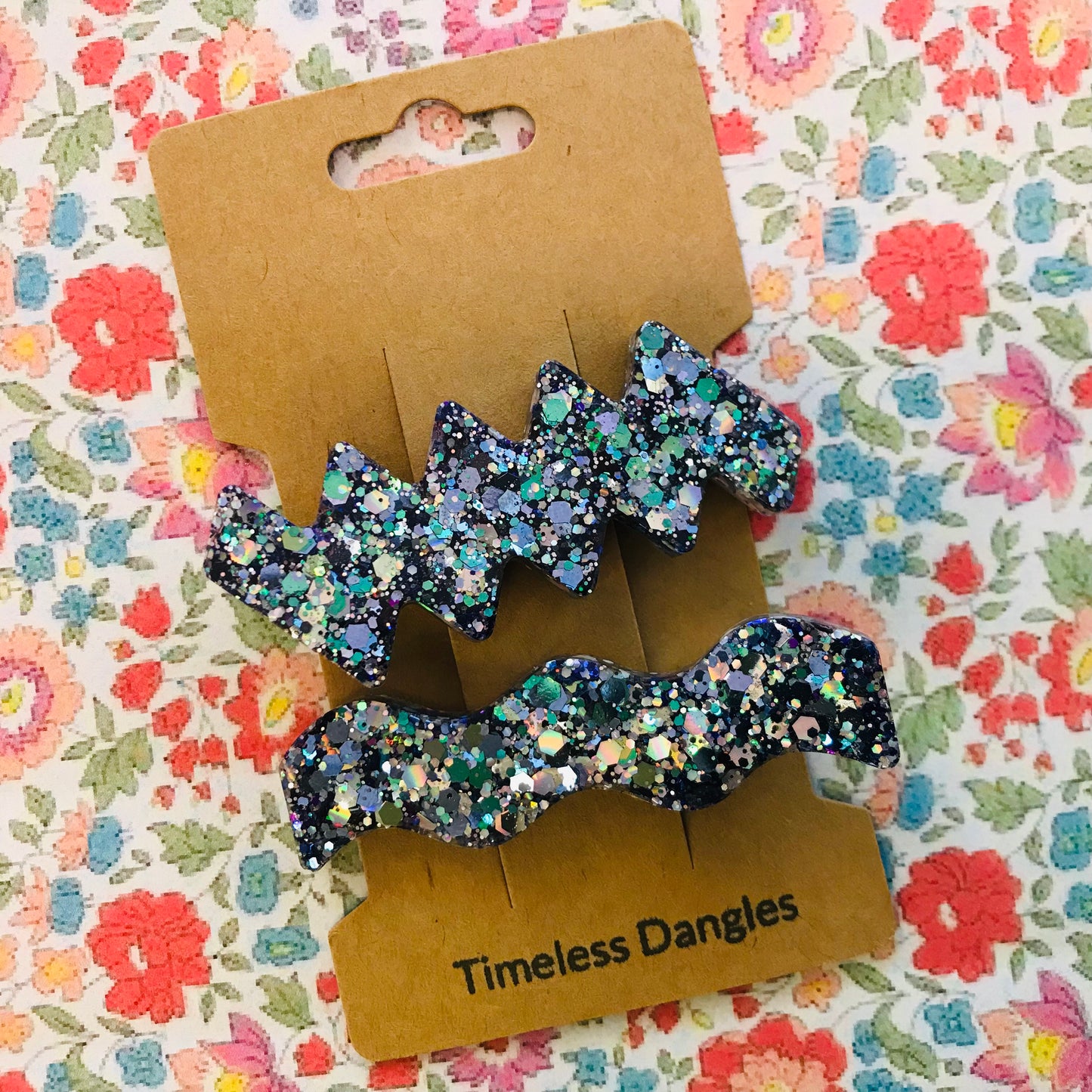 Resin Sparkle Hair Clips - Set of 2