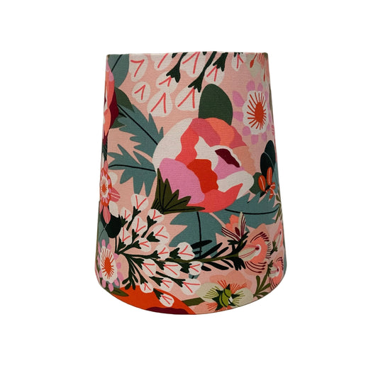 Floral patterned lampshade on a white background