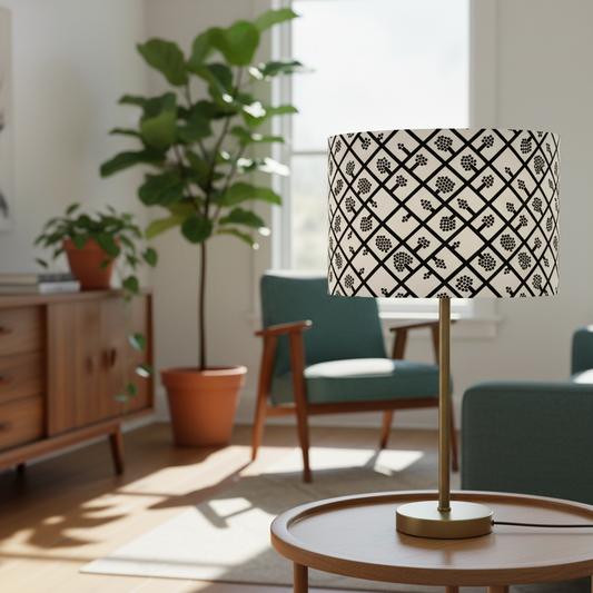 Custom Lamp Shade only - Marimekko Spalje in Black