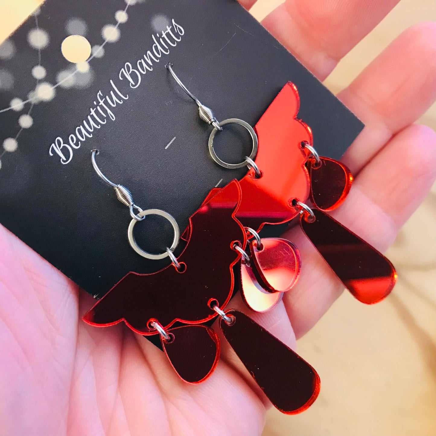 Mixed Metal and Resin Earrings - x-large