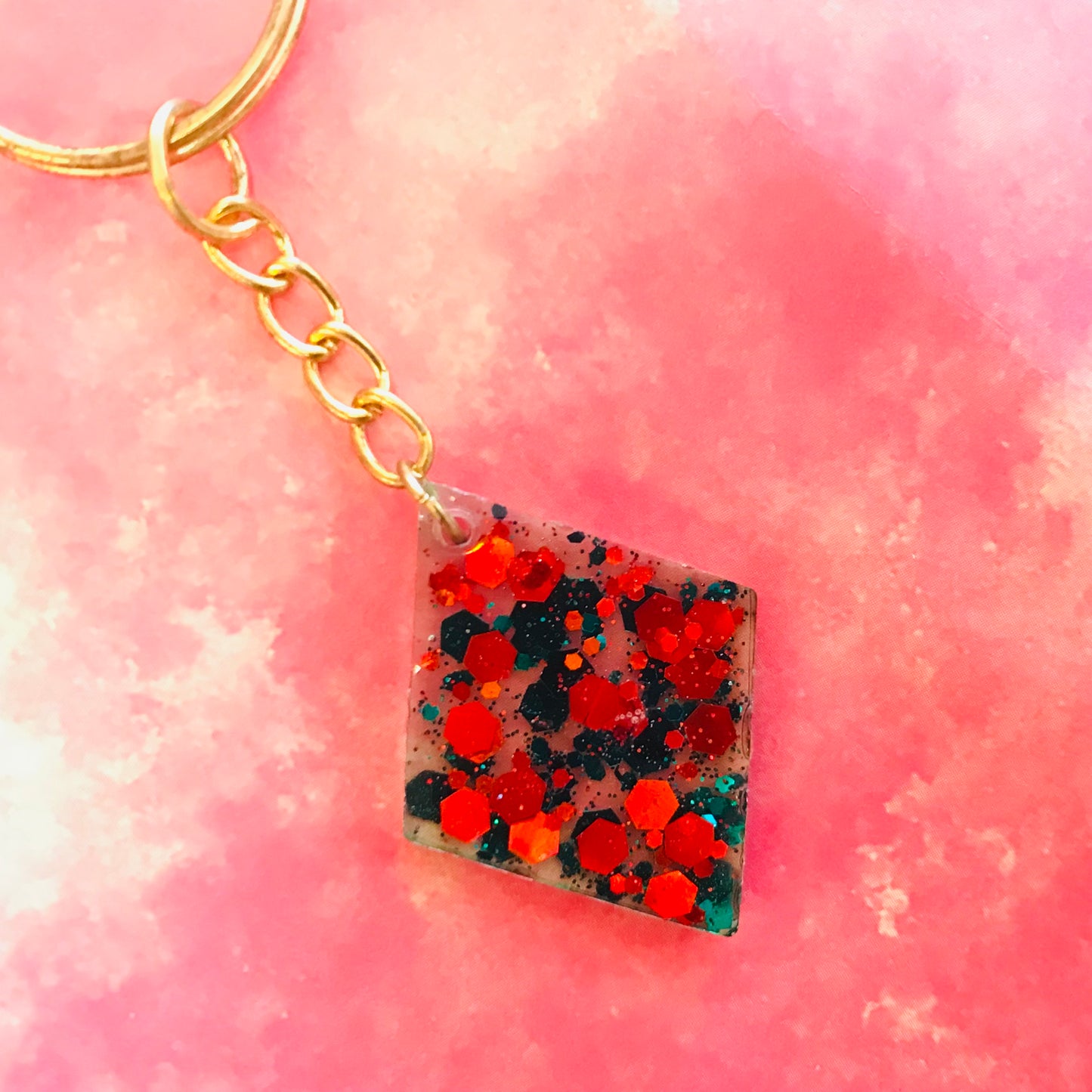 Resin Sparkle Christmas Key Chains