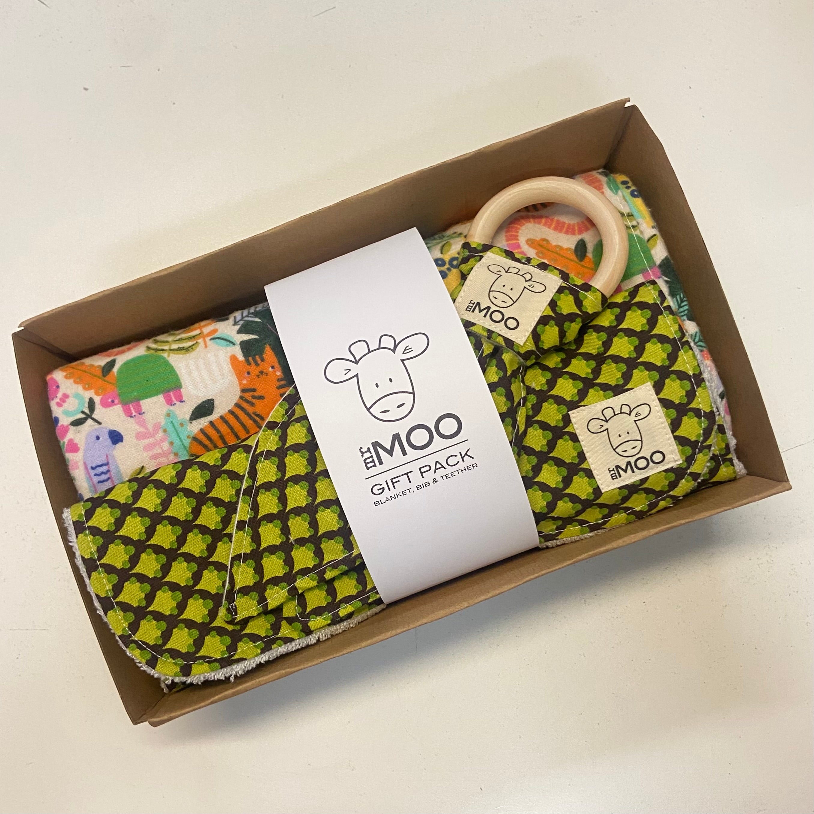 Gift Box - Blanket, Bib & Timber Teether