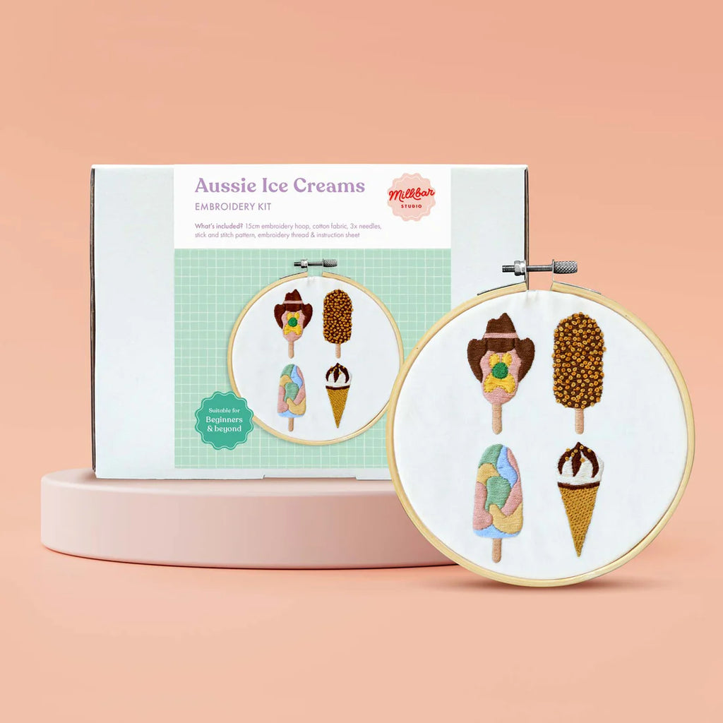 Embroidery Kit - Aussie Ice Creams