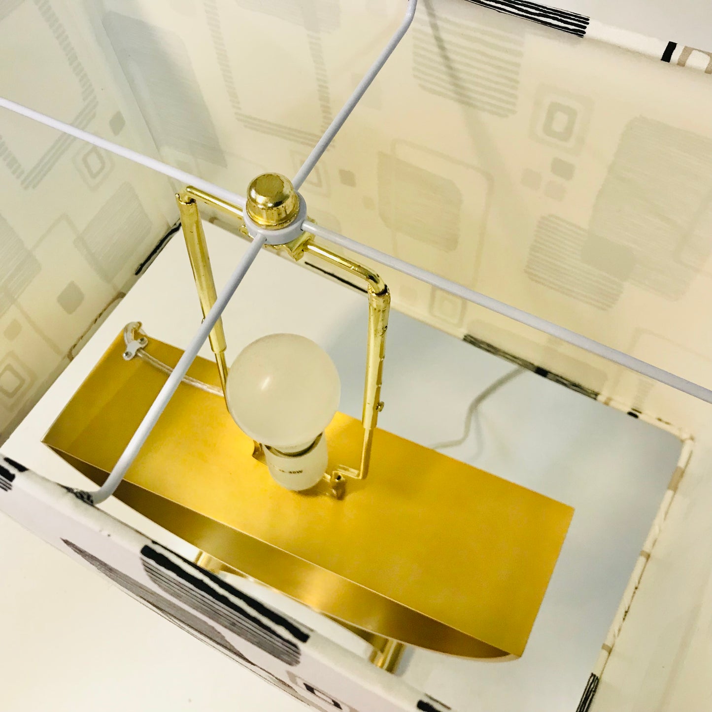 Art Deco Brass Rectangle Table Lamp