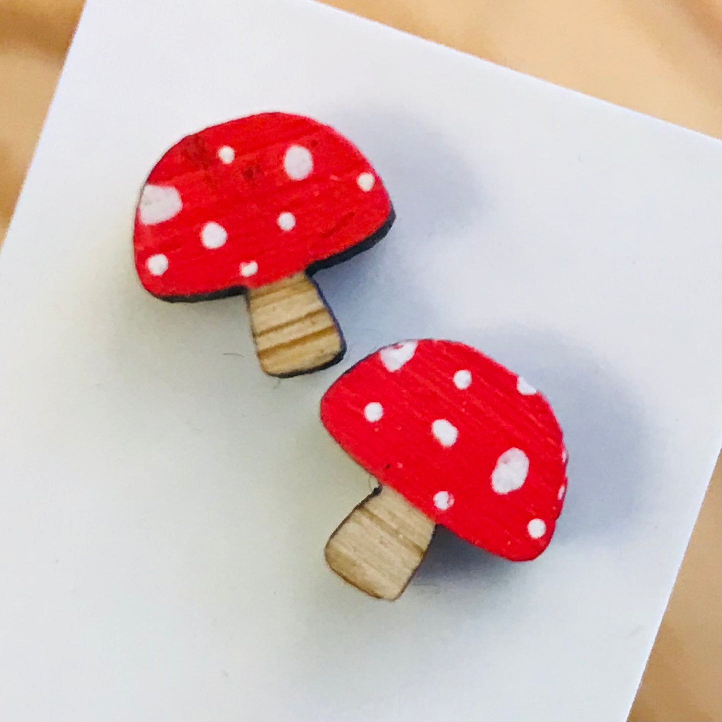 Novelty Studs Earrings - Graphic Wood
