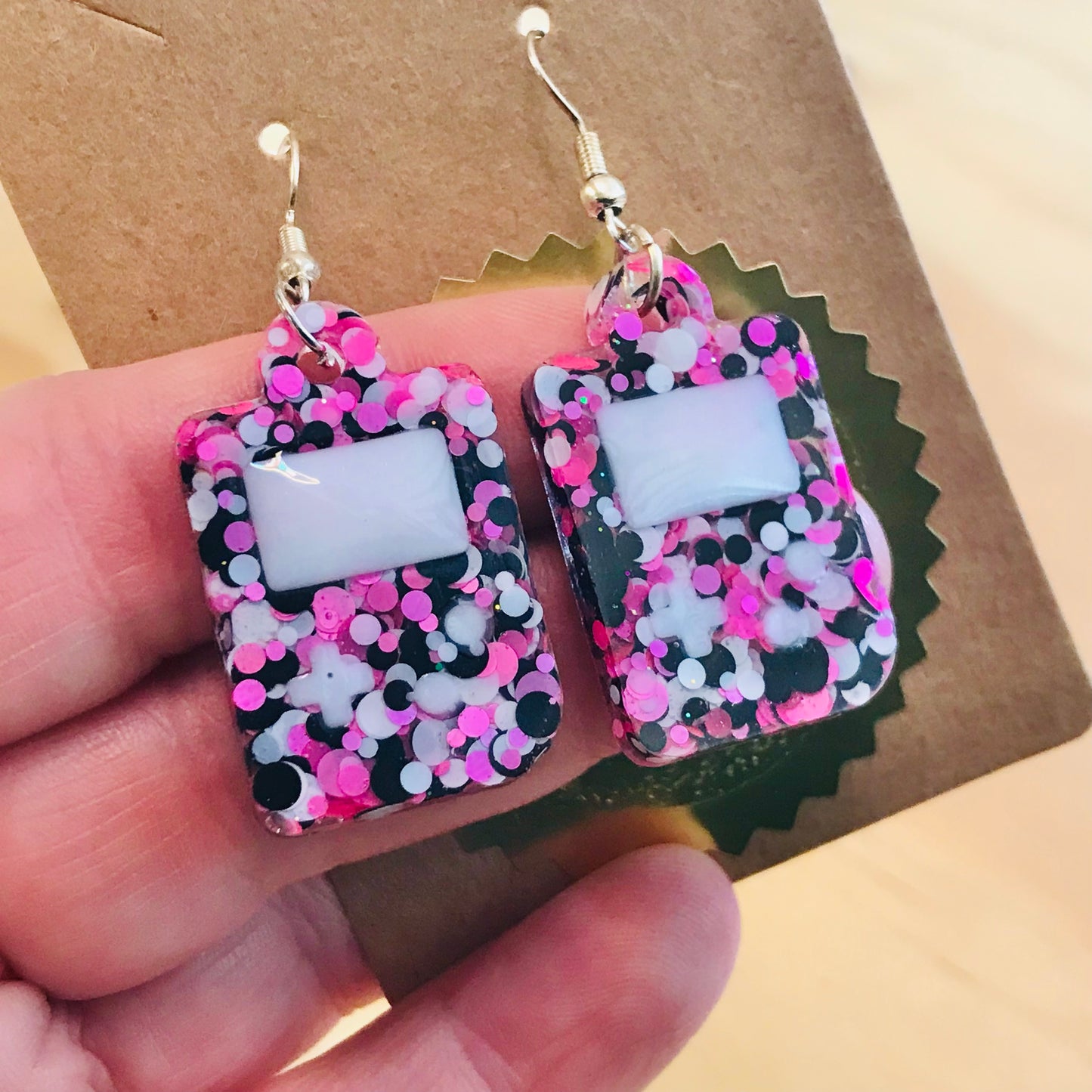 Novelty Resin Sparkle Dangles Earrings