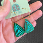 Art Deco Acrylic Earrings - Flower