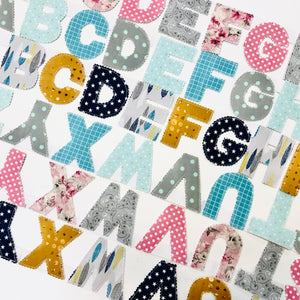Handmade Fabric ABC Alphabet Bunting