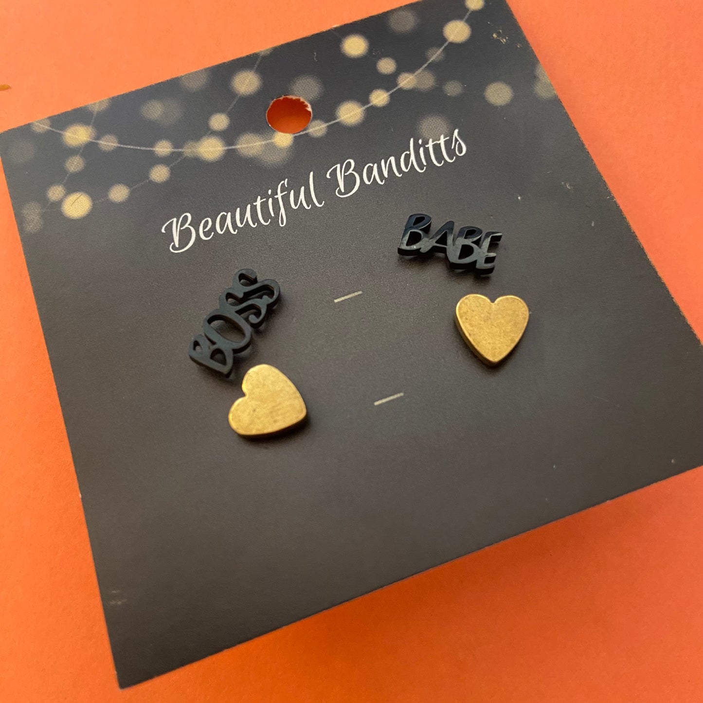 Mixed Metal Stud Earrings - Duo Set