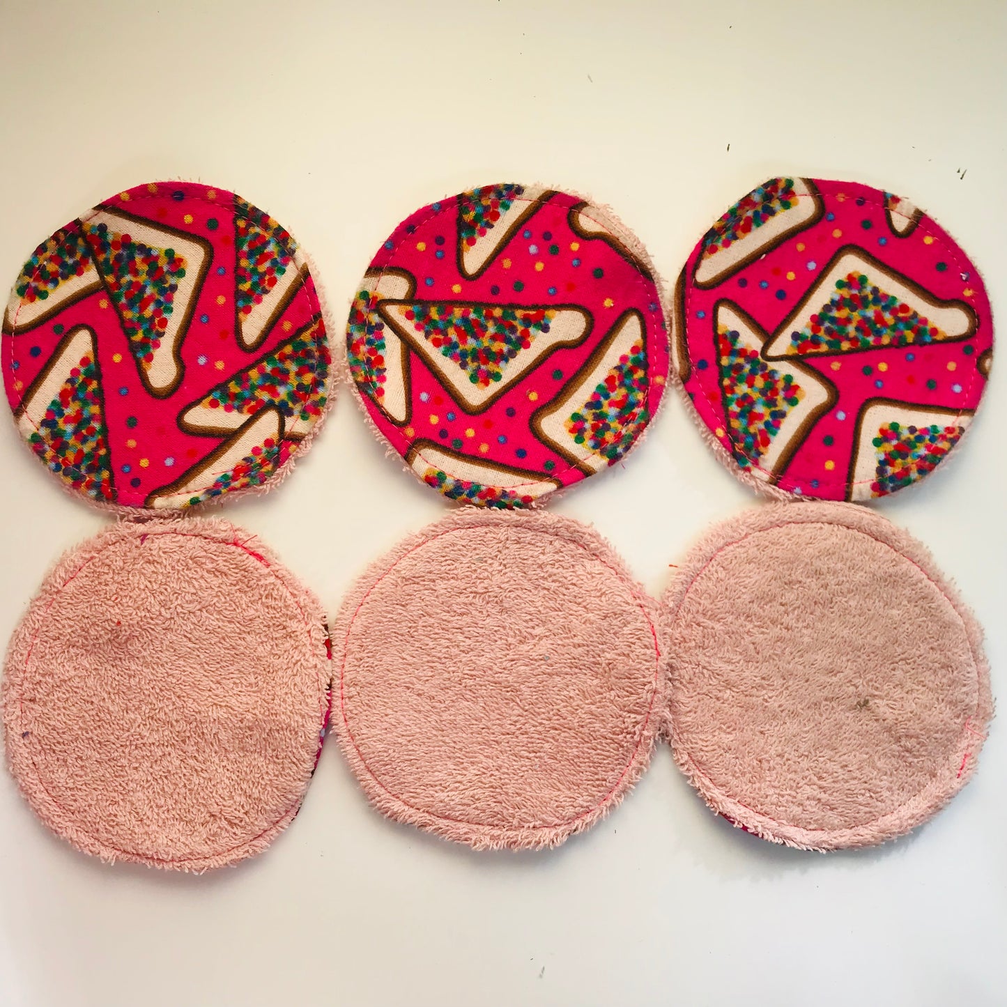 No Waste Reusable Make-up Remover Pads Wipes - flannel / towelling (set of 6)
