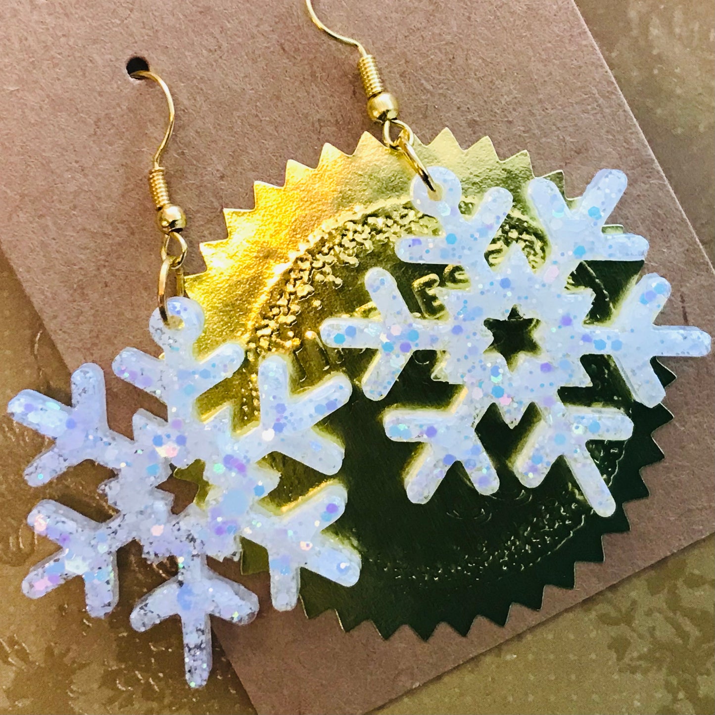 Novelty Resin Sparkle Christmas Dangle Earrings