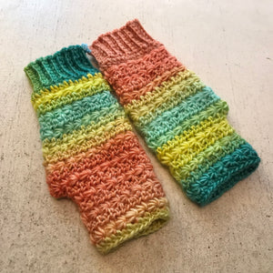 Crochet fingerless gloves - various colours