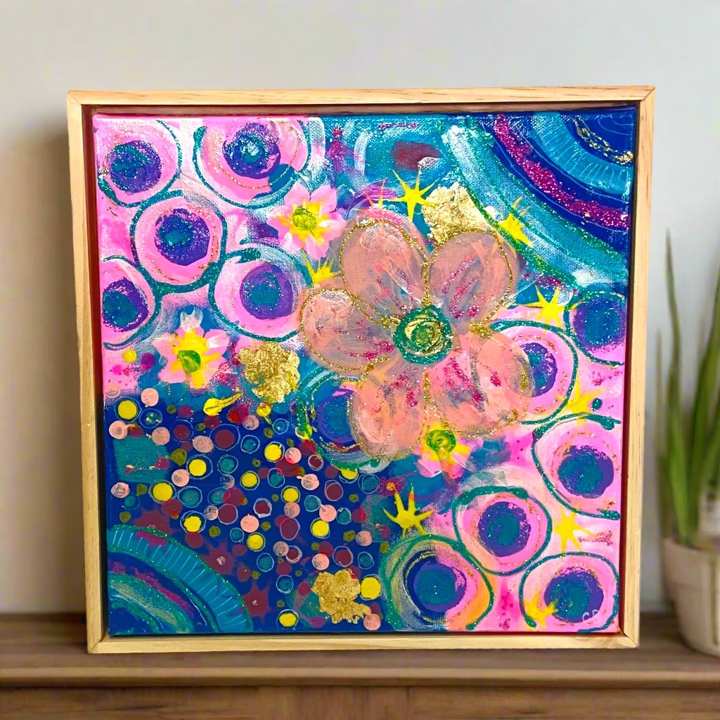 Original One of a Kind Resin Artwork with Frame - Vibrancy