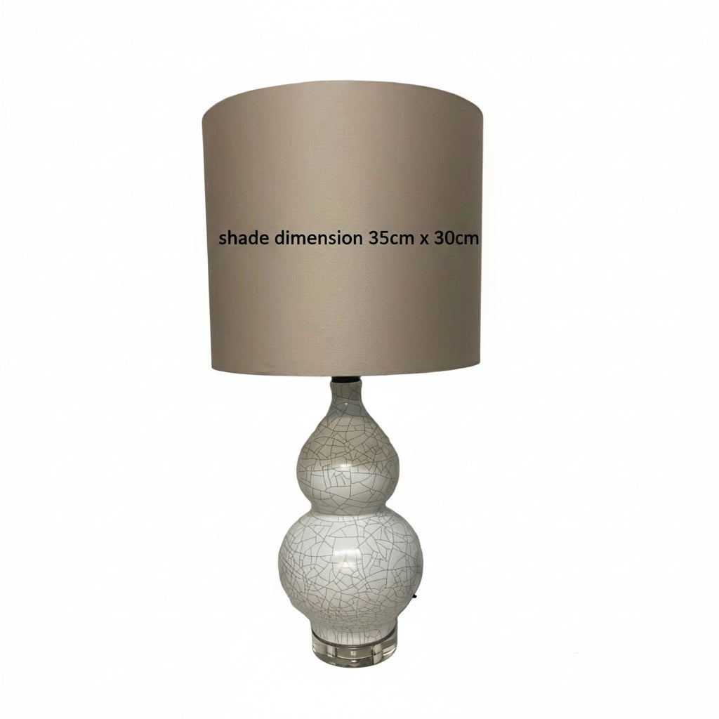 Lamp Base Only - Crackled Ceramic Bulbed Table Lamp