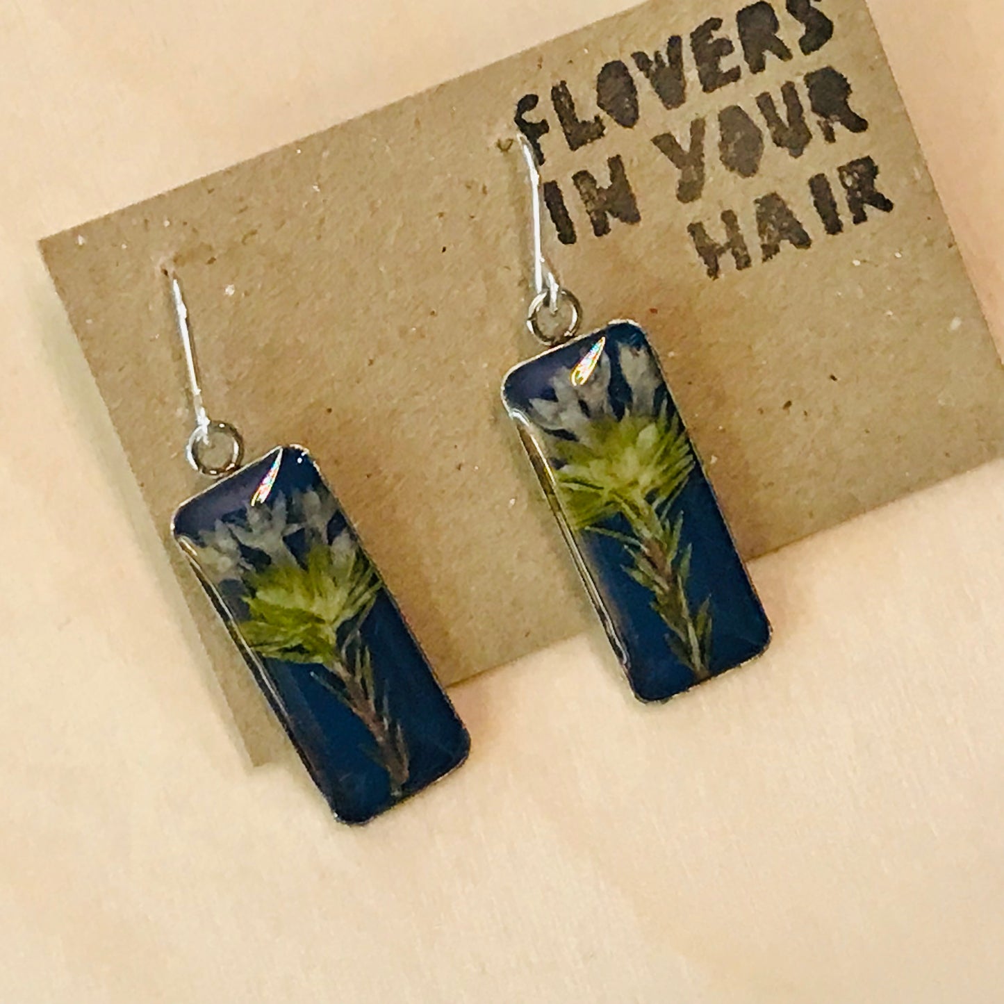Australian flora Resin & Sterling Silver Earrings - large