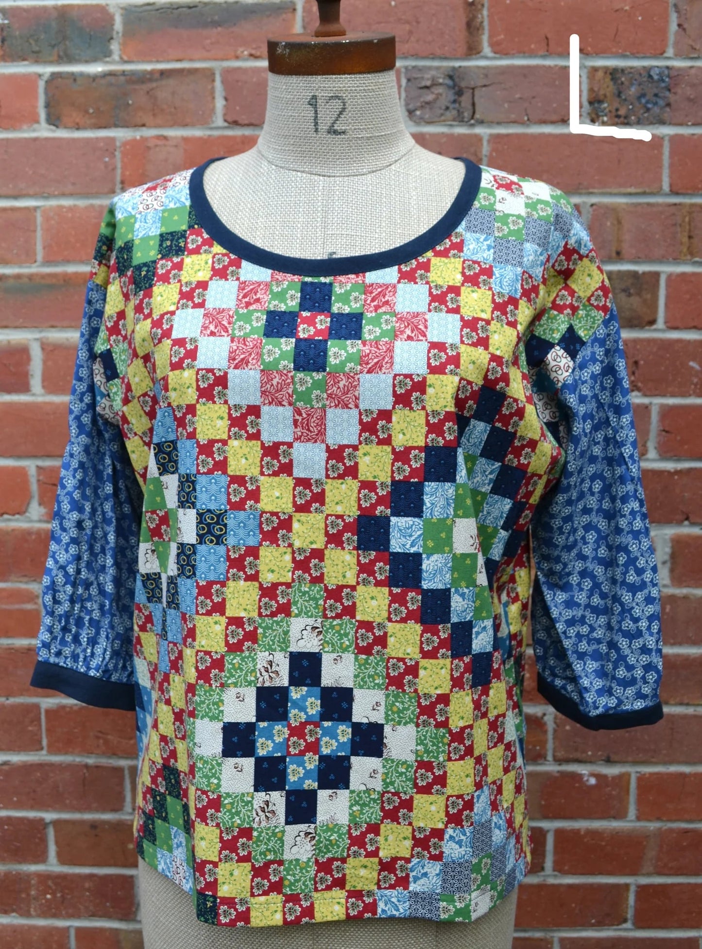 Women's Handmade Poet Top - Postage Stamp