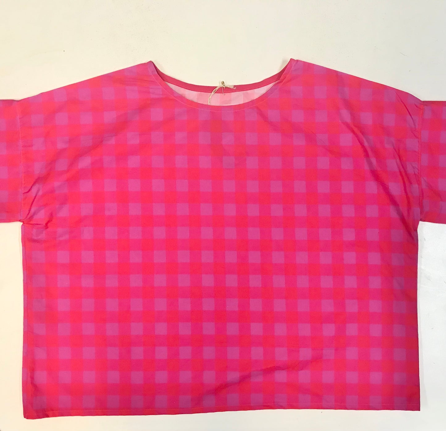 Handmade Women’s Box Top - Fuschia Check (M/L)