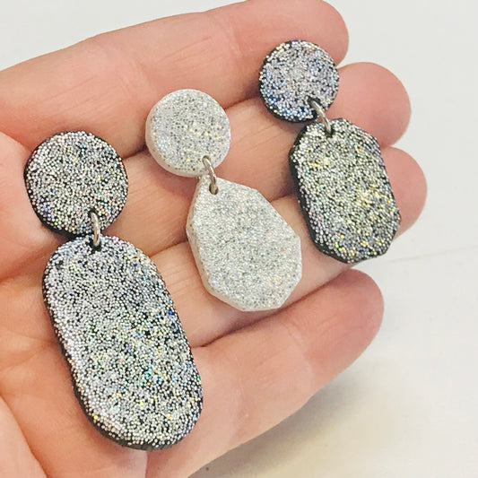 Handmade Polymer Clay Earrings - Glitter