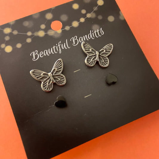 Mixed Metal Stud Earrings - Duo Set