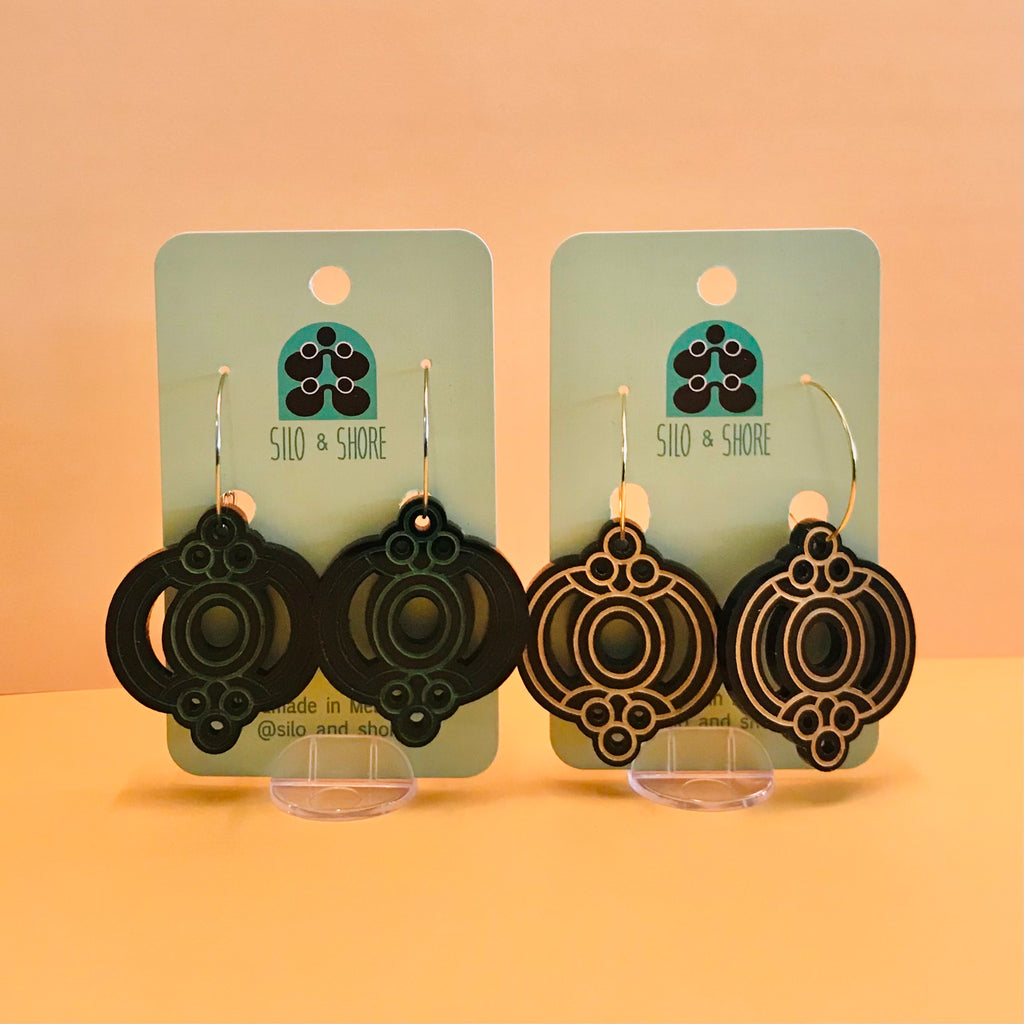 Art Deco Acrylic Earrings - Lanterns