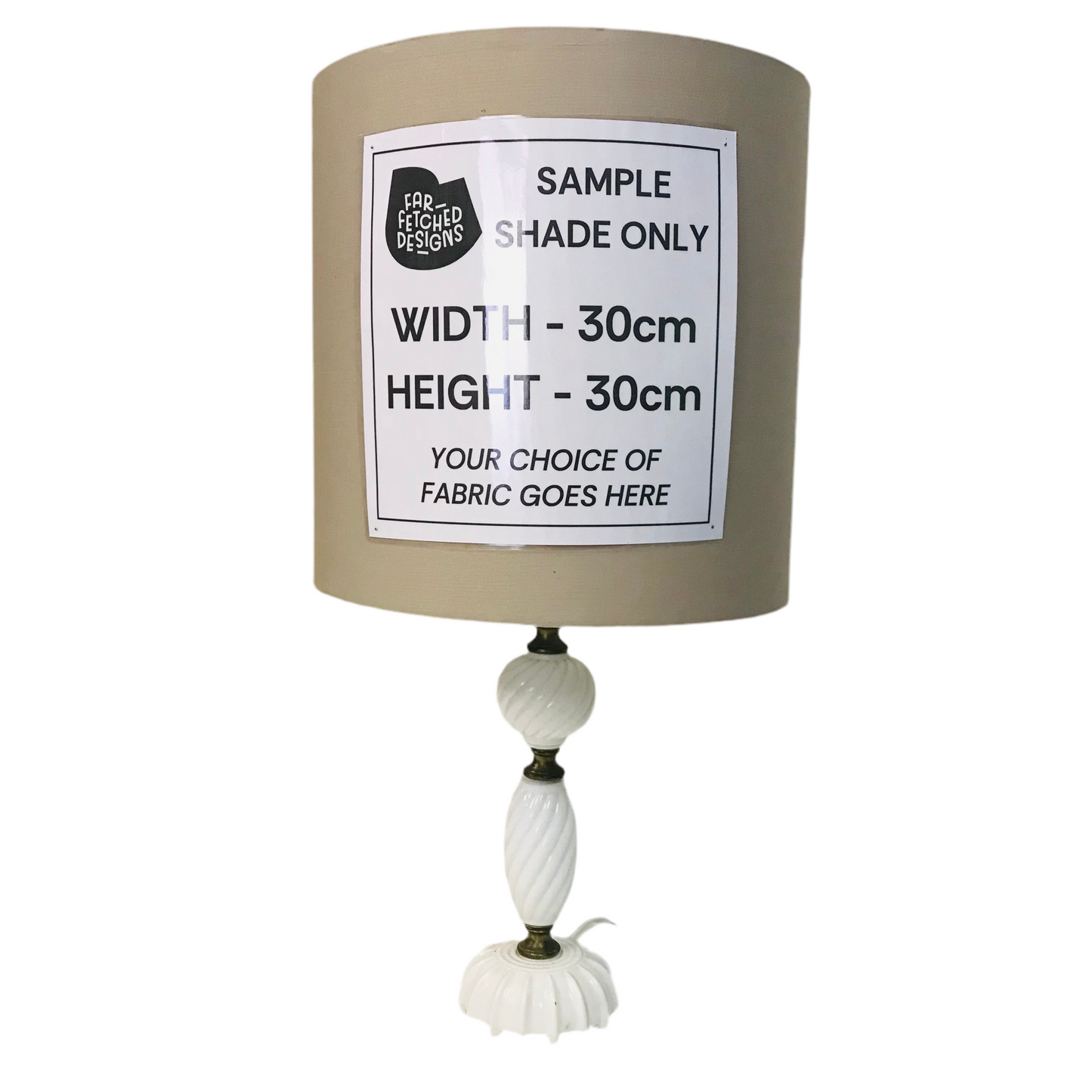 Lamp Base Only - Milk Glass & Brass Vintage Table Lamp