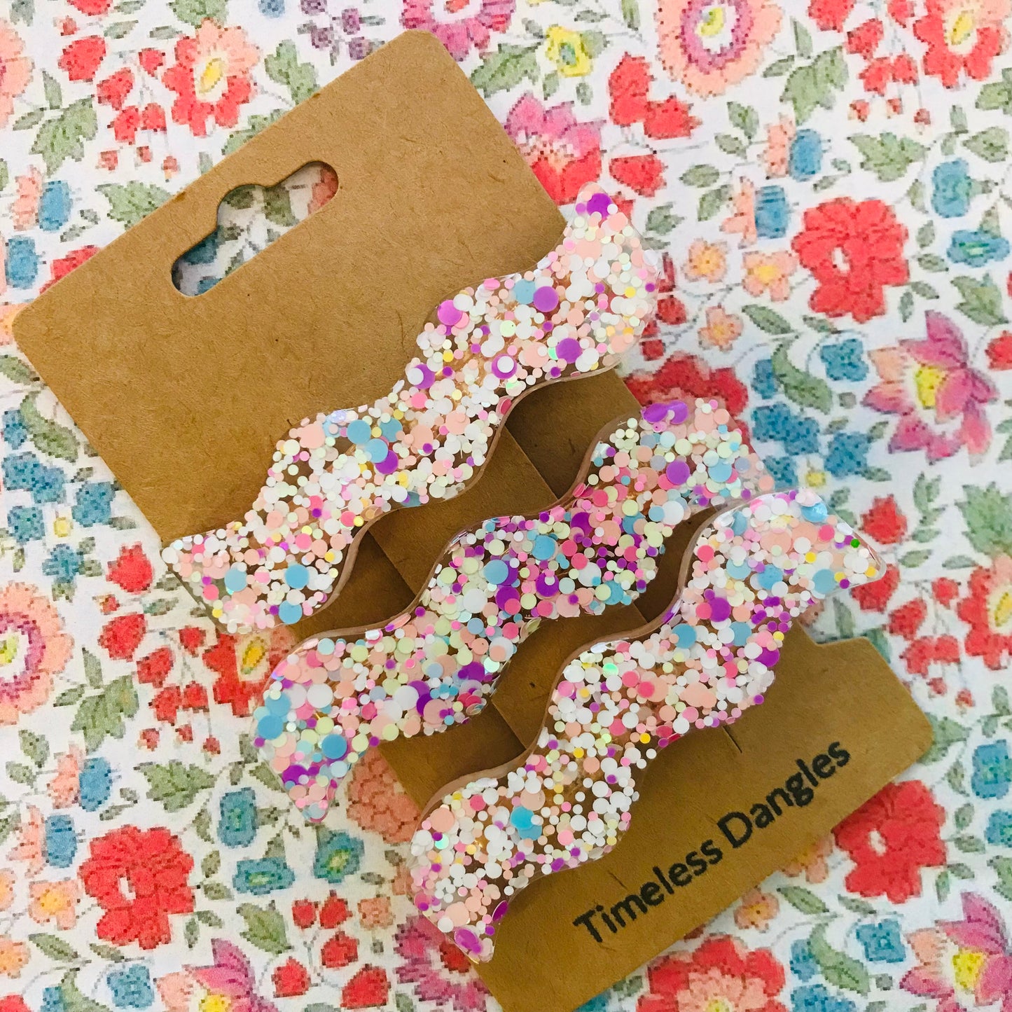 Resin Sparkle Hair Clips - Set of 3