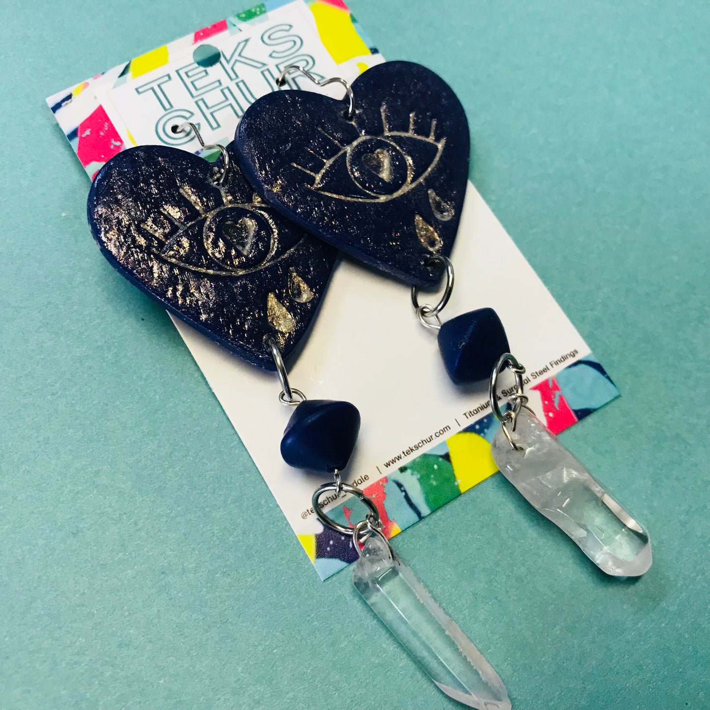 Polymer Clay Statement Earrings - Hearts