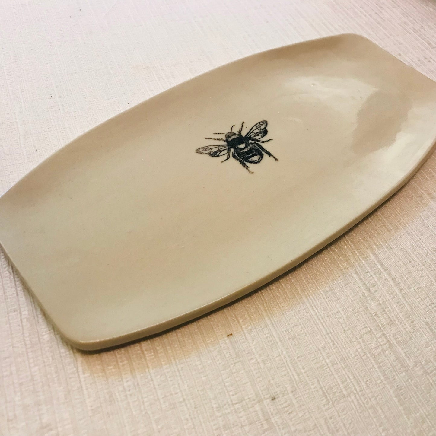 Handthrown Pottery Oval Trinket Tray Platter