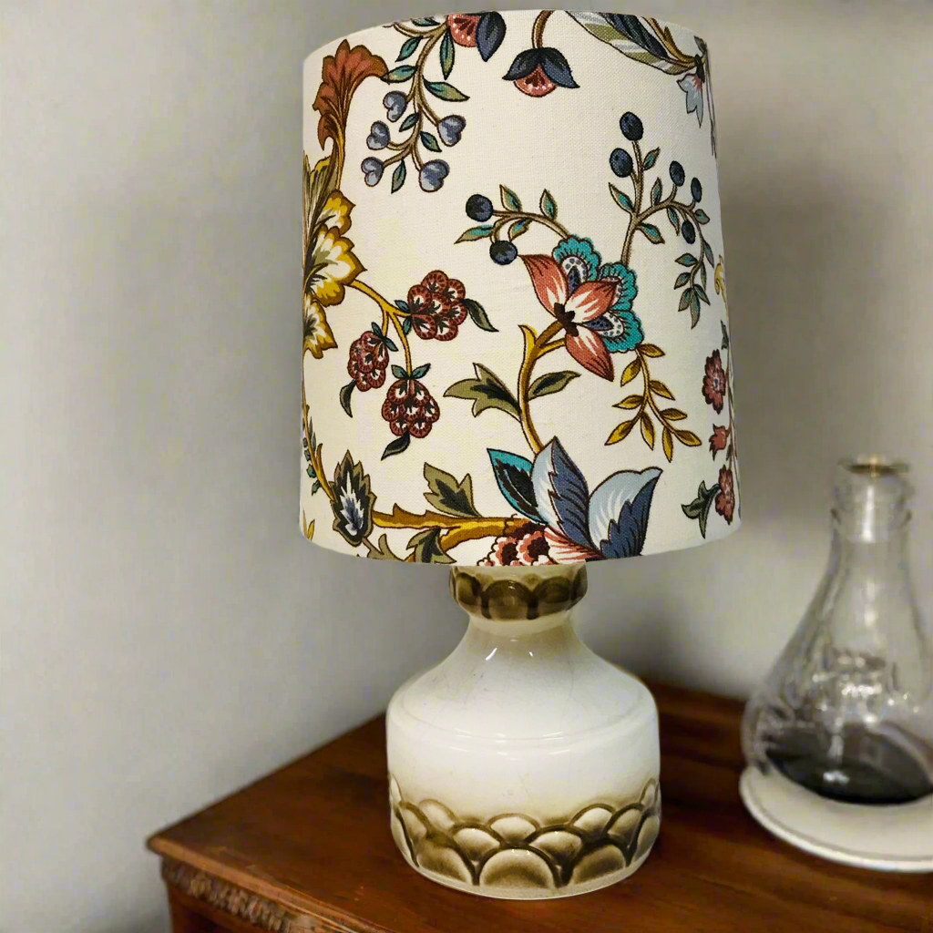 Earthy Floral on Mid Century Table Lamp
