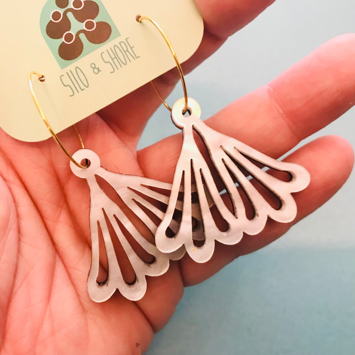 Art Deco Acrylic Earrings - Echinacea Flower