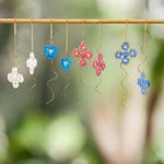 Handcrafted Crochet Earrings - Flowers with Chain Detail