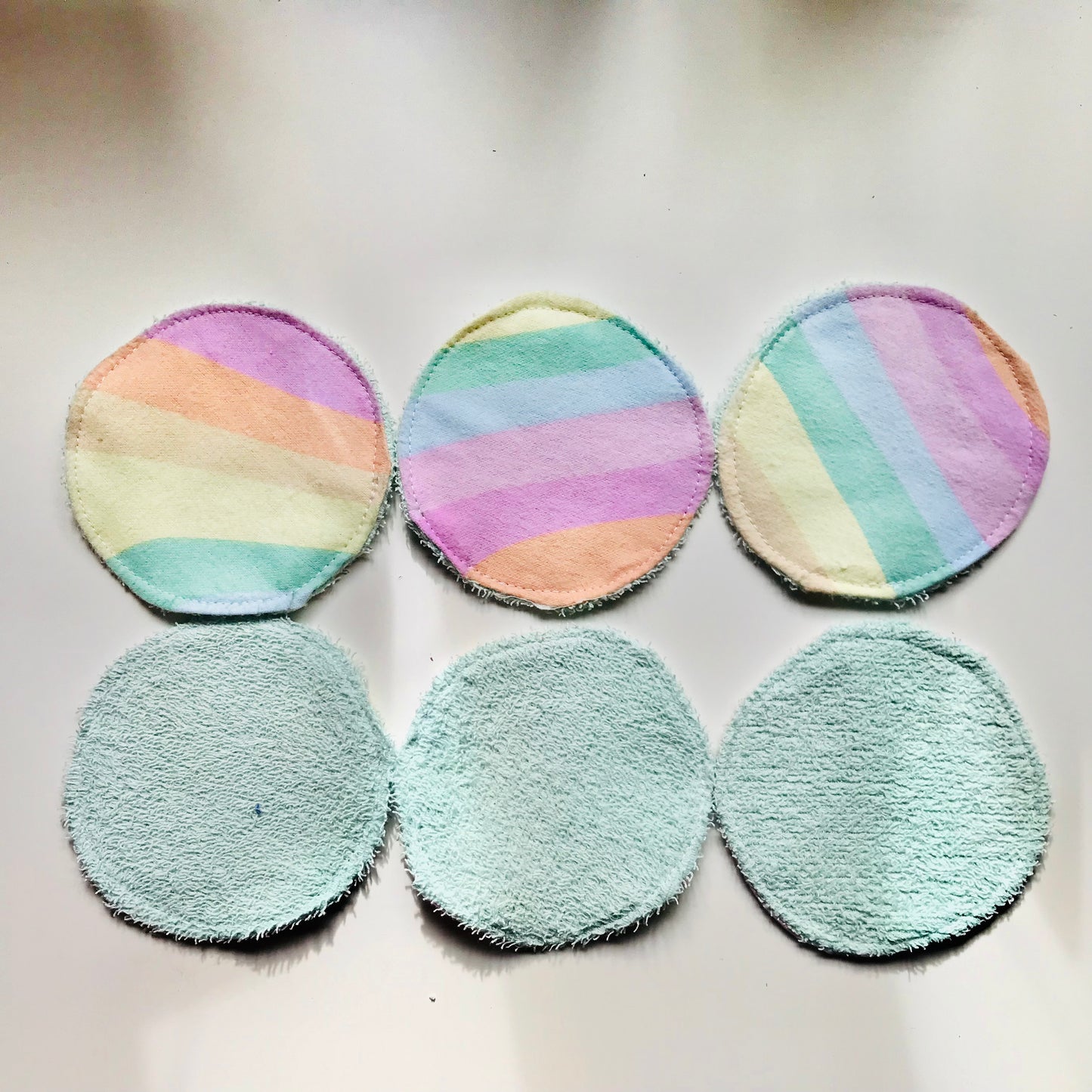 No Waste Reusable Make-up Remover Pads Wipes - flannel / towelling (set of 6)