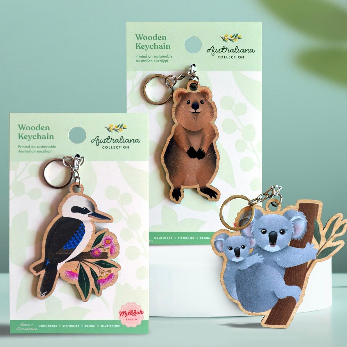 Wooden Keychains - Australiana Collection