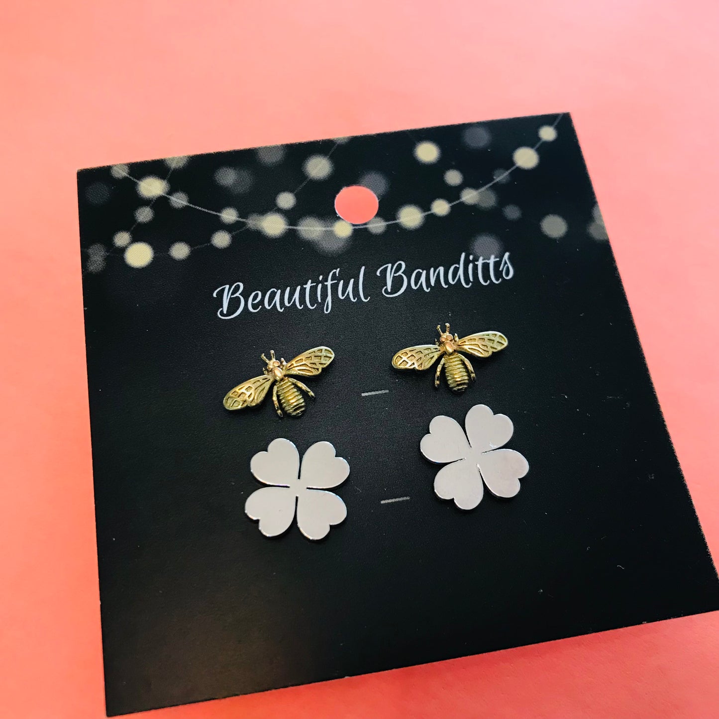 Mixed Metal Stud Earrings - Duo Set